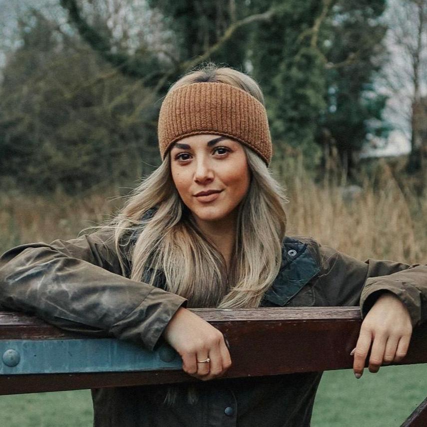 Knitted Headband 60% Alpaca Wool 40% Merino Wool- Chestnut Brown